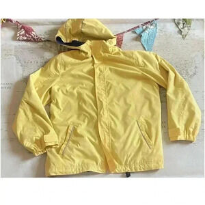 Hanna Andersson Hooded Lined Yellow Raincoat Size 160 EU  | 14/16 US